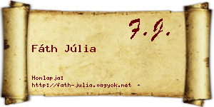 Fáth Júlia névjegykártya